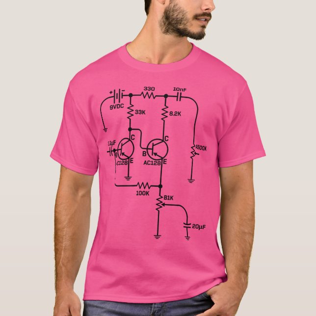 T-shirt Diagramme de schéma de pédale Fuzz Germanium Pnp C (Devant)