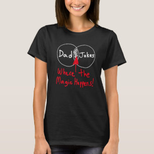 T-shirt Diagramme de Venn des blagues de papa nerd où la m