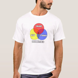 T-shirt Diagramme de Venn .. Diabétique