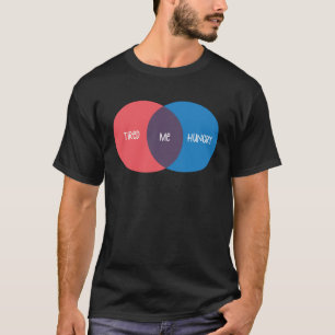 T-shirt Diagramme de Venn fatigué et affamé