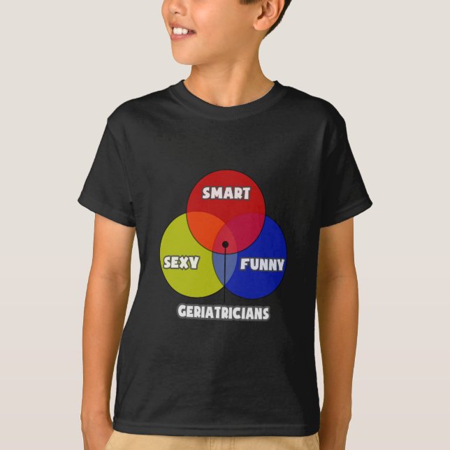T-shirt Diagramme de Venn .. Geriatriciens (Devant)