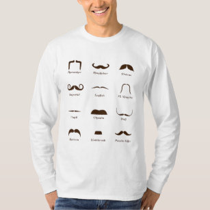 T-shirt Diagramme d'identification de style de moustache