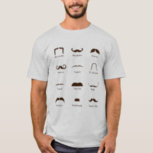 T-shirt Diagramme d'identification de style de moustache