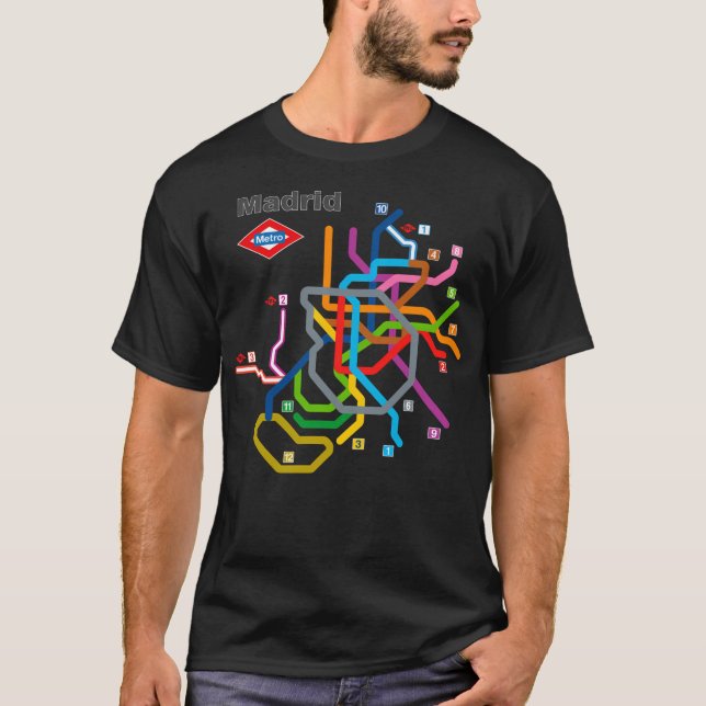 T-shirt Diagramme du métro de Madrid (Devant)