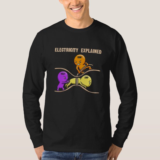 T-shirt Diagramme Électricité Expliqué Ohms Watt (Devant)