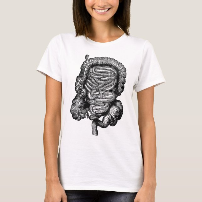 T-SHIRT DIAGRAMME INTESTINES VINTAGE (Devant)