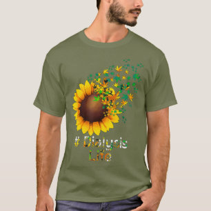 T-shirt Dialyse hémodialyse vie tournesol