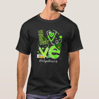 T-shirt Dialyse Infirmière Vie Amour Coeur Stéthoscope R