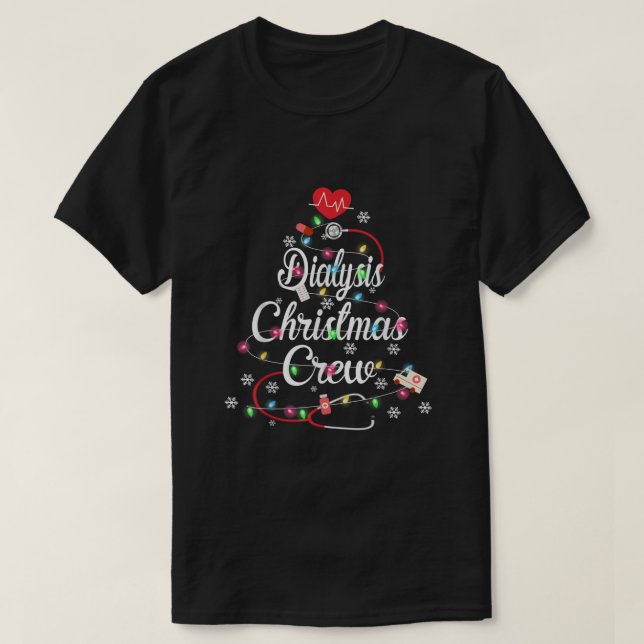 T-shirt Dialyse Nétphrologie de l'équipage de Noël (Design devant)