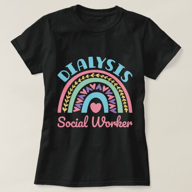 T-shirt Dialyse Social Travailleur Renal LCSW Rainbow Femm (Design devant)