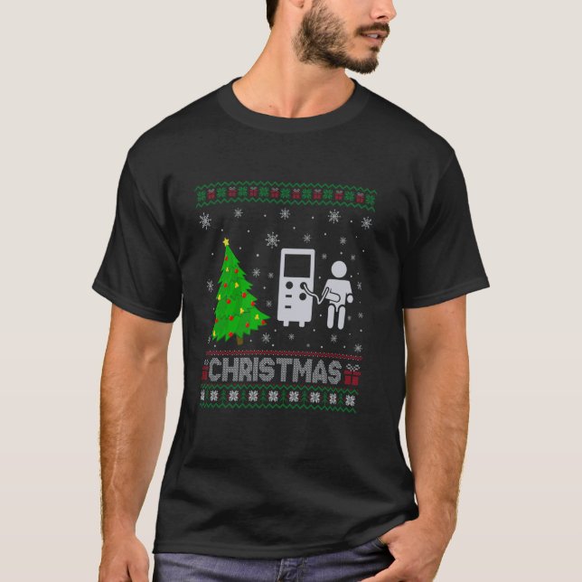 T-shirt Dialyse Tech Xmas Arbre Éclairage de Noël moche Va (Devant)