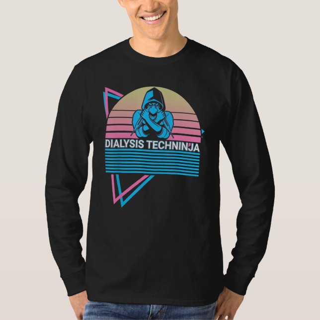 T-shirt Dialysis Technician Retro Dialysis Techninja (Devant)