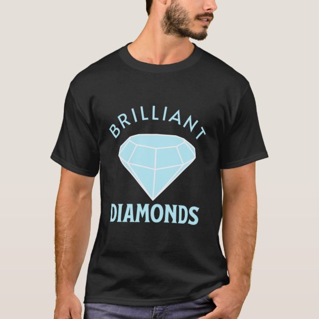 T-shirt Diamant brillant bleu (Devant)