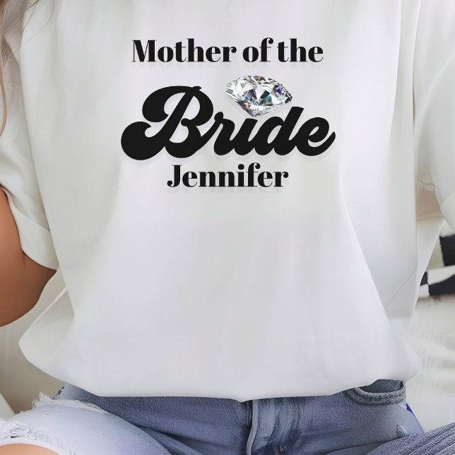 T-shirt Diamant Personnalisé pour la Mère de la Mariée (Personalized Mother of the Bride Diamond T-Shirt
)