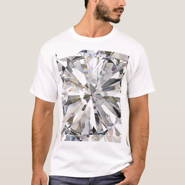 T-shirt Diamant réaliste : Agrandissement 3D (Devant)