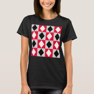 T-shirt Diamant rouge noir blanc géométrique Rhombus