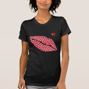 T-shirt Diamants modernes sur lèvres rouges & cœur