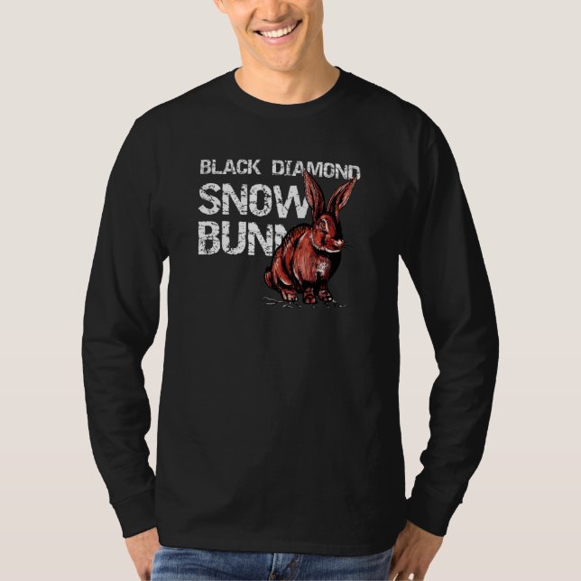 T-shirt Diamants noirs Ski Lapin Neige (Devant)