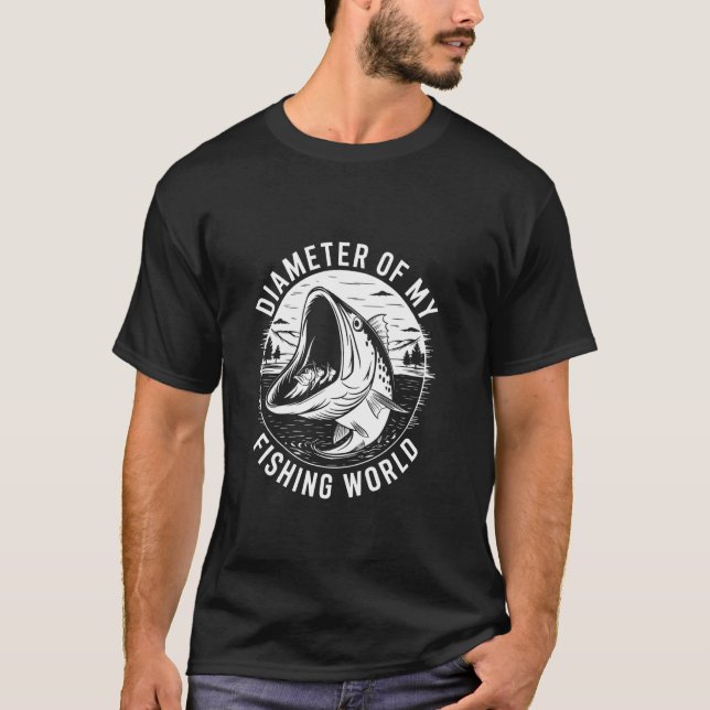 T-shirt Diamètre de mon monde de pêche (Devant)