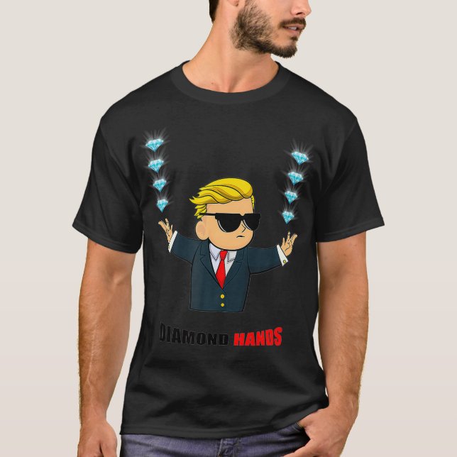 T-shirt Diamond Hands Wall Street paris Mascot Magie (Devant)