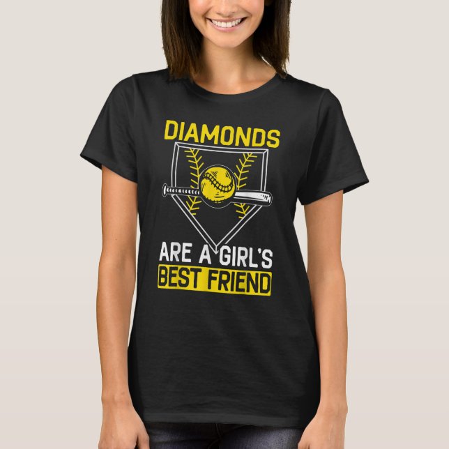 T-shirt Diamonds sont le meilleur joueur de softball ami d (Devant)