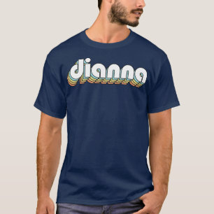 T-shirt Dianna Retro Typographie arc-en-ciel style défraîc