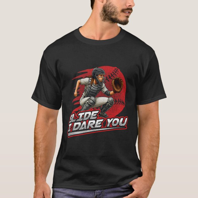 T-shirt Diapositive de réceptionneur Softll Je vous défie  (Devant)