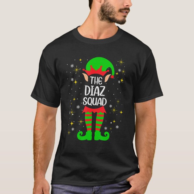 T-shirt Diaz Squad Elf Correspondant Nom de famille Nom de (Devant)