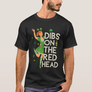 T-shirt Dibs Sur La Tête Rouge Pour Le Parti Jour de la Sa