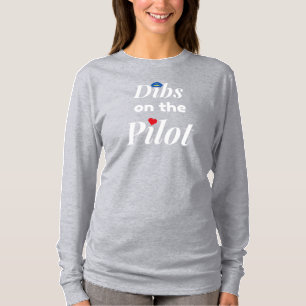 T-shirt Dibs sur le Pilote,Aviation,Minimaliste,Monogrammé