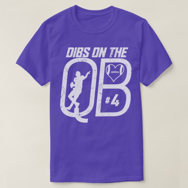 T-SHIRT DIBS SUR LE QUARTERBACK 4 LOVE FOOTBALL NUMBER 4 Q (Design devant)
