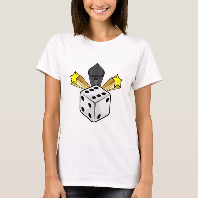 T-shirt Dice au Poker avec pique et étoiles (Devant)