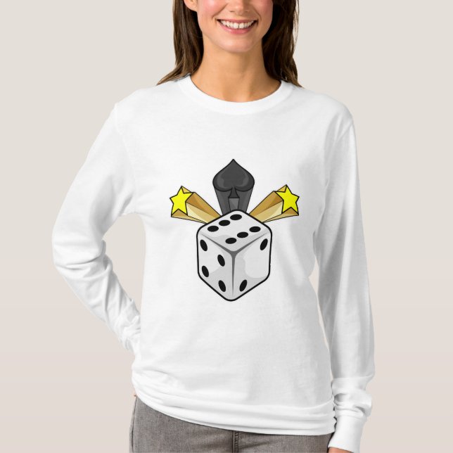 T-shirt Dice au Poker avec pique et étoiles (Devant)