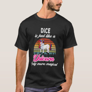 T-shirt Dice Games Design Retro Unicorn Vintage Su