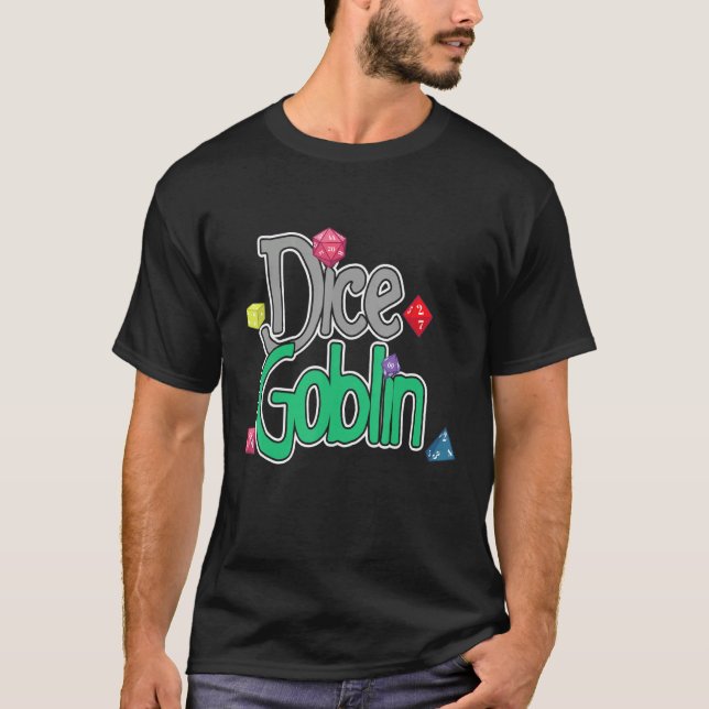 T-shirt Dice Goblin Tabletop Rpg Rainbow Dice Board Jeu (Devant)