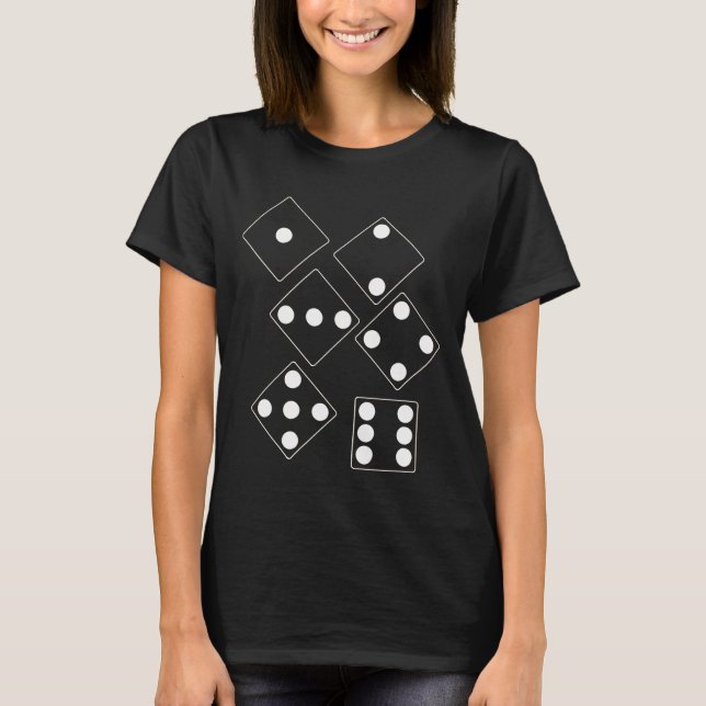 T-shirt DICE numéros de pips blanc + votre backgr. & idées (Devant)