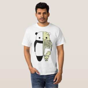 T-shirt Dichotomie Panda : Les vivants et les os