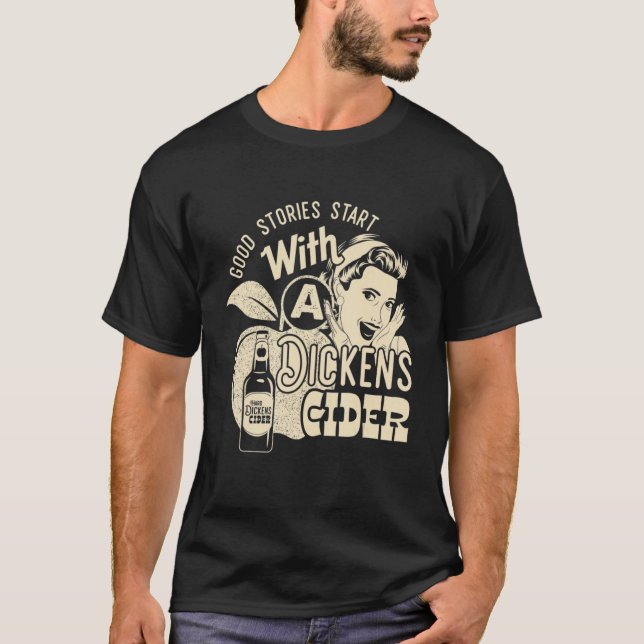 T-shirt Dickens Durs Cider Girl Whiskey Et Beer Apple Hum (Devant)