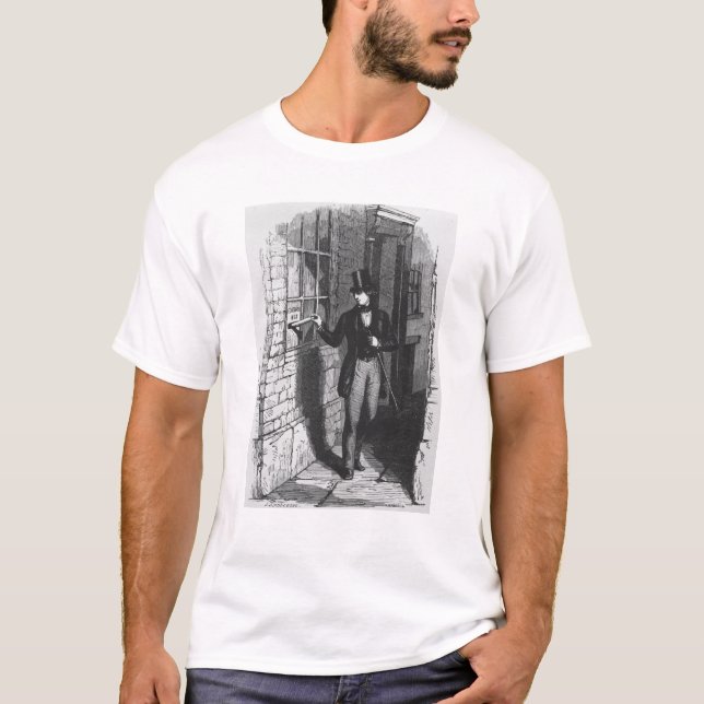 T-shirt Dickens plaçant son premier littéraire (Devant)