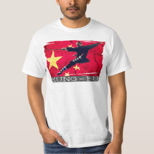 T-shirt d'icône de Kung Fu (drapeau chinois)