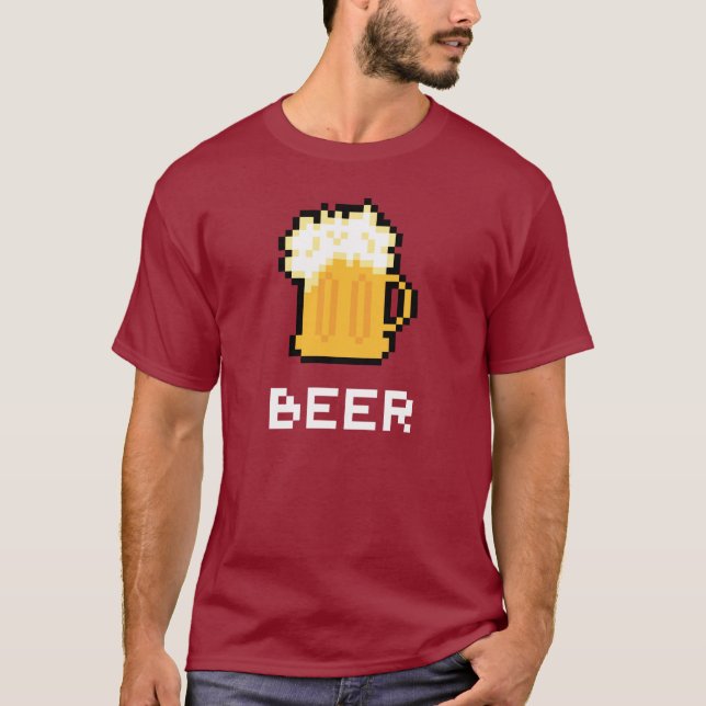 T-shirt d'icône de pixel de bière (Devant)