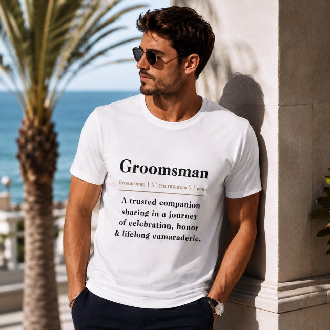 T-shirt Dictionnaire de définition des garçons d'honneur,  (Créateur téléchargé)