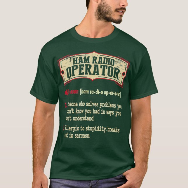 T-shirt Dictionnaire d'opérateur radio jambon Terme Sarcas (Devant)