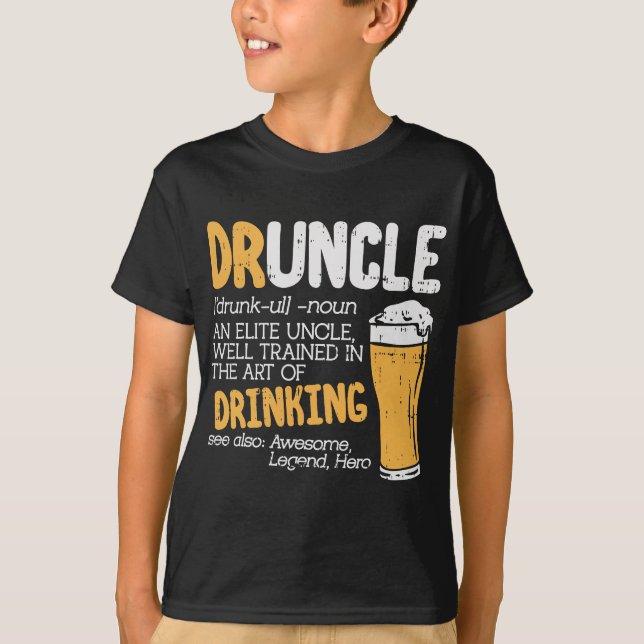 T-shirt Dictionnaire Druncle Drôle Boire Elite Oncle Birt (Devant)