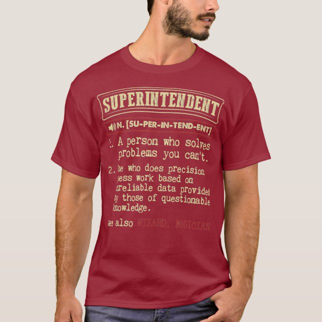 T-shirt Dictionnaire du surintendant Définition Terme (Devant)