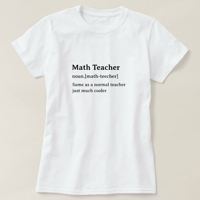 T-shirt Dictionnaire humoristique enseignant de mathématiq (Design devant)