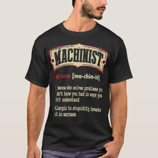 T-shirt Dictionnaire Machiniste Terme Sarcastique