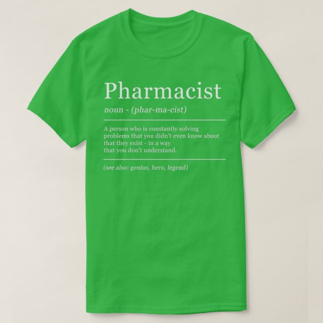 T-shirt Dictionnaire Pharmacy Définition (Design devant)