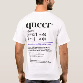 T-shirt Dictionnaire Queer, fierté non-binaire