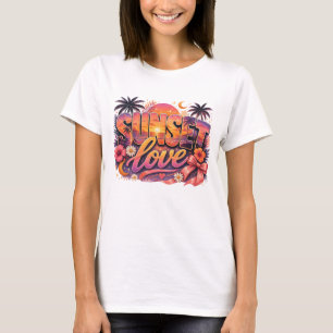 T-SHIRT DICTON AMOUREUX DE COUCHER DE SOLEIL ESTIVAL COLOR